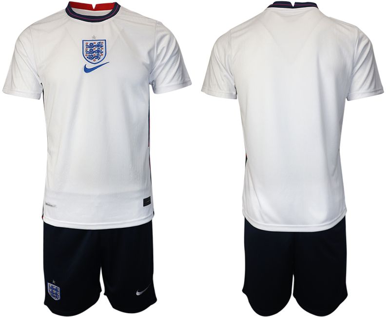 Men 2020-2021 European Cup England home white blank Nike Soccer Jersey